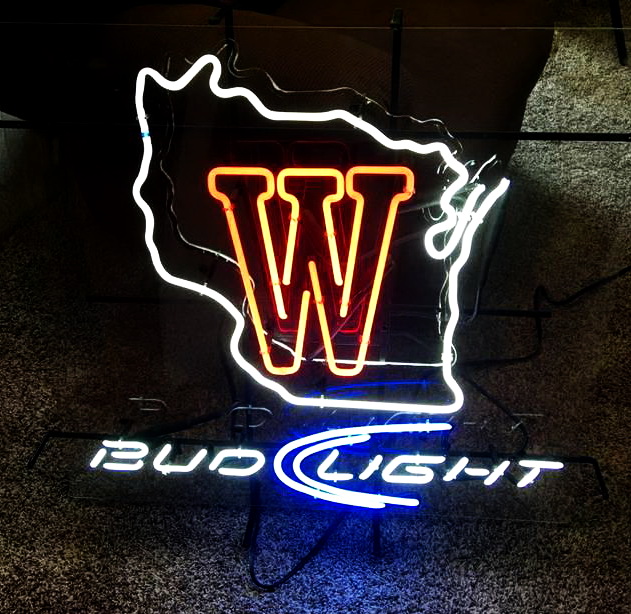 Bud Light Wisconsin Badgers Neon Sign